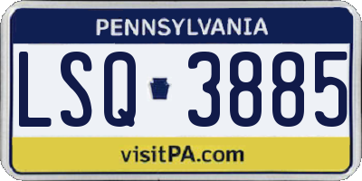 PA license plate LSQ3885