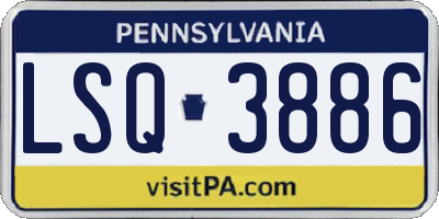 PA license plate LSQ3886