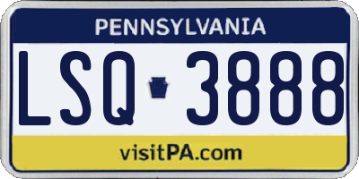 PA license plate LSQ3888