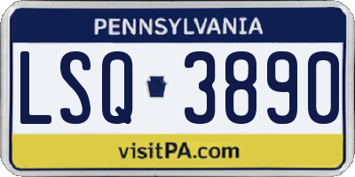 PA license plate LSQ3890