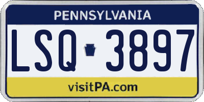 PA license plate LSQ3897