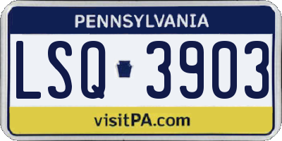 PA license plate LSQ3903