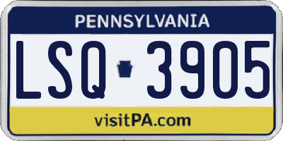 PA license plate LSQ3905