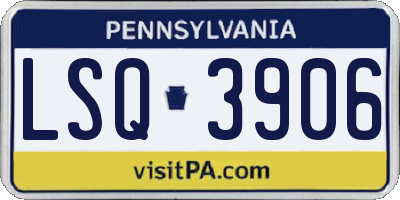 PA license plate LSQ3906
