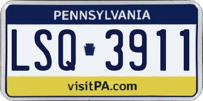 PA license plate LSQ3911