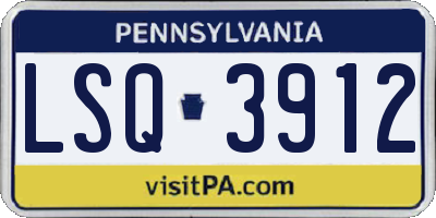 PA license plate LSQ3912