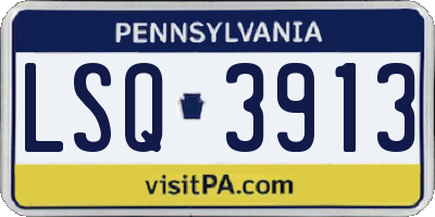 PA license plate LSQ3913
