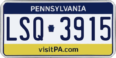 PA license plate LSQ3915