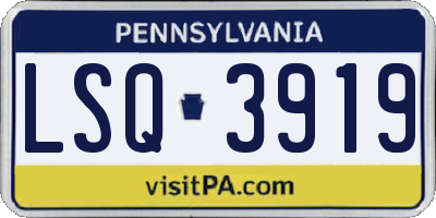 PA license plate LSQ3919