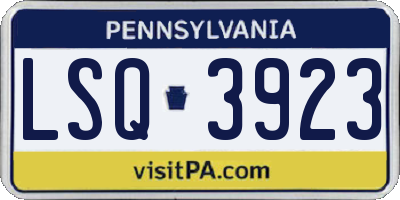 PA license plate LSQ3923