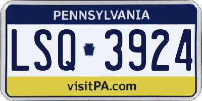 PA license plate LSQ3924