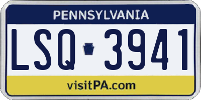 PA license plate LSQ3941