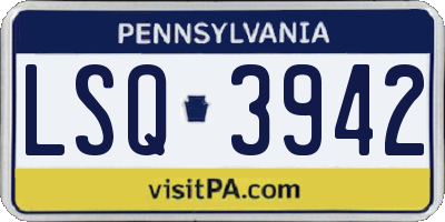 PA license plate LSQ3942