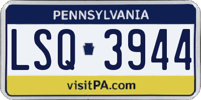 PA license plate LSQ3944