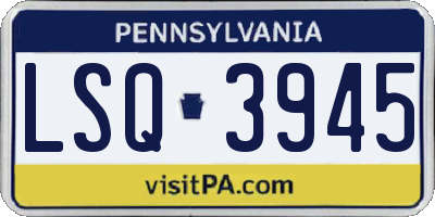 PA license plate LSQ3945