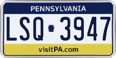PA license plate LSQ3947