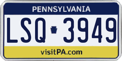 PA license plate LSQ3949