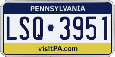 PA license plate LSQ3951