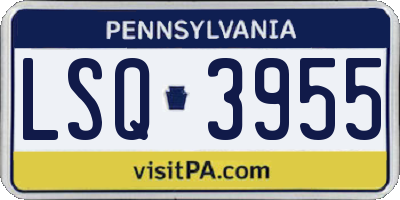 PA license plate LSQ3955