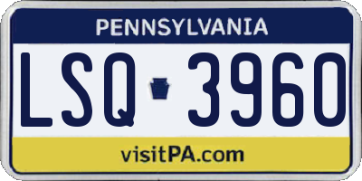 PA license plate LSQ3960