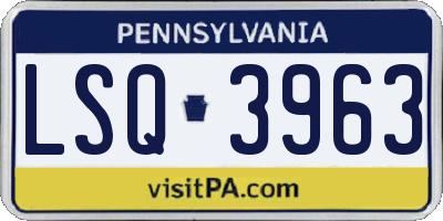 PA license plate LSQ3963