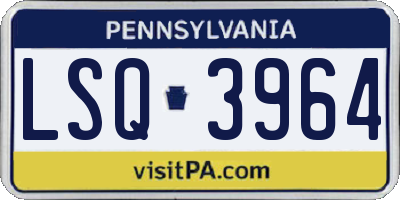 PA license plate LSQ3964