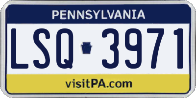 PA license plate LSQ3971
