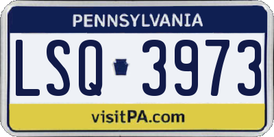 PA license plate LSQ3973
