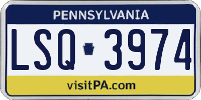 PA license plate LSQ3974
