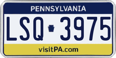 PA license plate LSQ3975