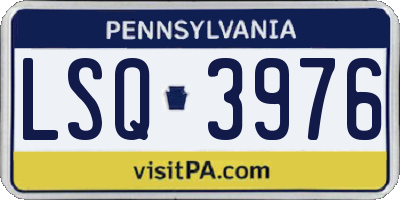 PA license plate LSQ3976