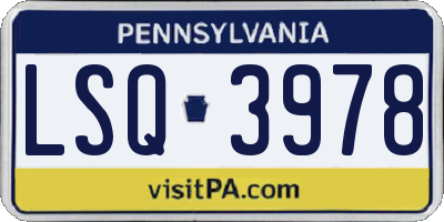 PA license plate LSQ3978
