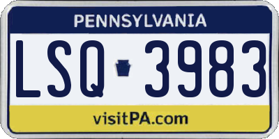 PA license plate LSQ3983