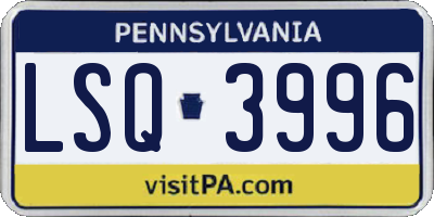 PA license plate LSQ3996