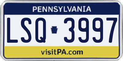 PA license plate LSQ3997