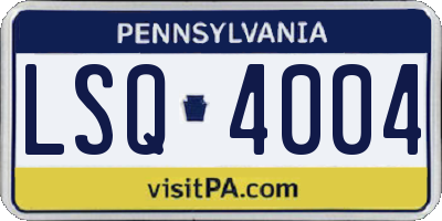 PA license plate LSQ4004