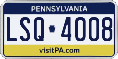PA license plate LSQ4008