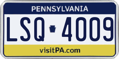 PA license plate LSQ4009