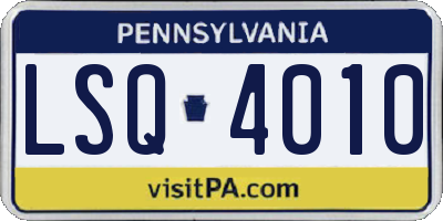 PA license plate LSQ4010