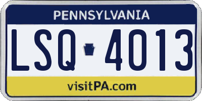 PA license plate LSQ4013