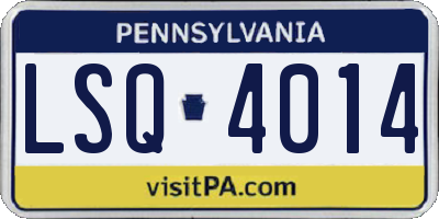 PA license plate LSQ4014