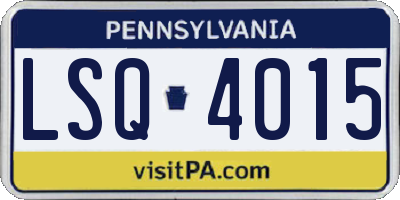 PA license plate LSQ4015