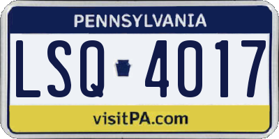 PA license plate LSQ4017