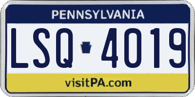 PA license plate LSQ4019