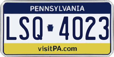 PA license plate LSQ4023