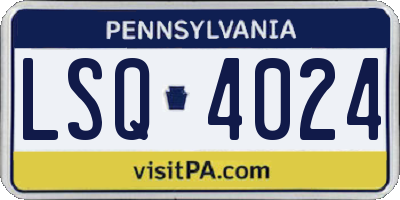 PA license plate LSQ4024
