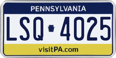 PA license plate LSQ4025