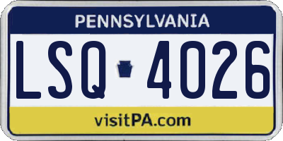 PA license plate LSQ4026