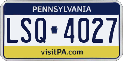 PA license plate LSQ4027
