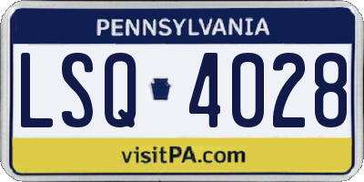 PA license plate LSQ4028